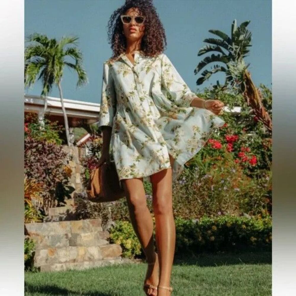 Tuckernuck NEW Aqua Watercolor Royal Shirt Dress XX Small